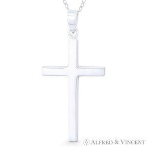 Latin Crucifix Cross .925 Sterling SIlver Pendant